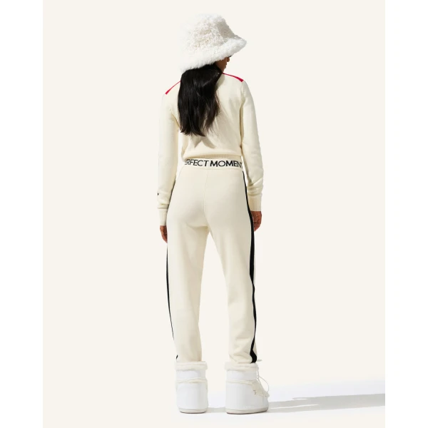 Perfect Moment LA Tour Merino Wool 1/4 Zip Sweater in Snow White, view 6 | Sweaters | Luxury Shoes 
