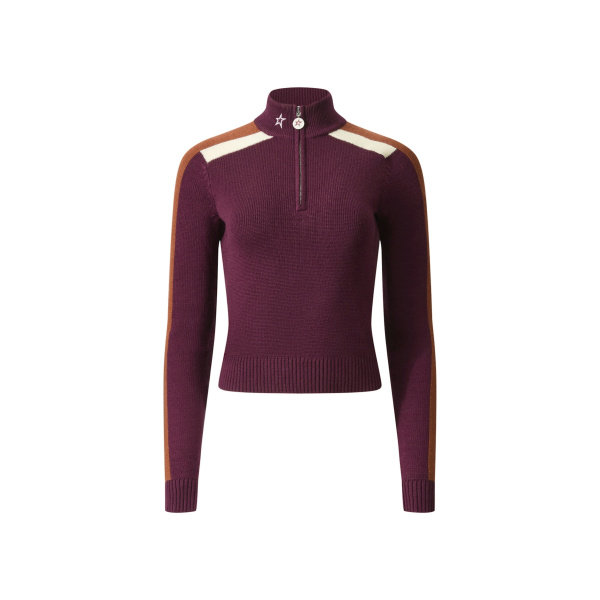 Perfect Moment LA Tour Merino Wool 1/4 Zip Sweater in Wine | Sweaters | Luxury Shoes 