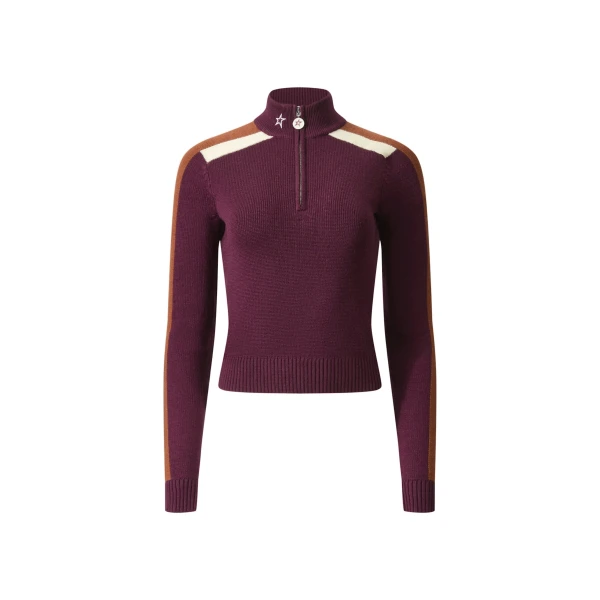 Perfect Moment LA Tour Merino Wool 1/4 Zip Sweater in Wine | Sweaters | Luxury Shoes 
