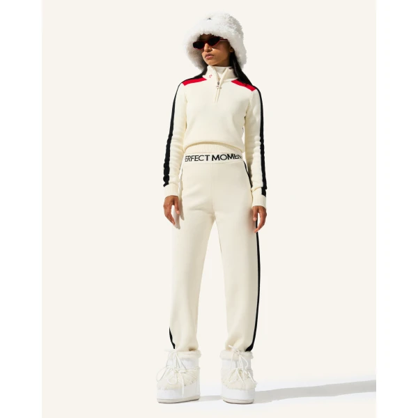Perfect Moment LA Tour Merino Wool Jogger Pant in White, view 2 | Sweatpants | Luxury Shoes 