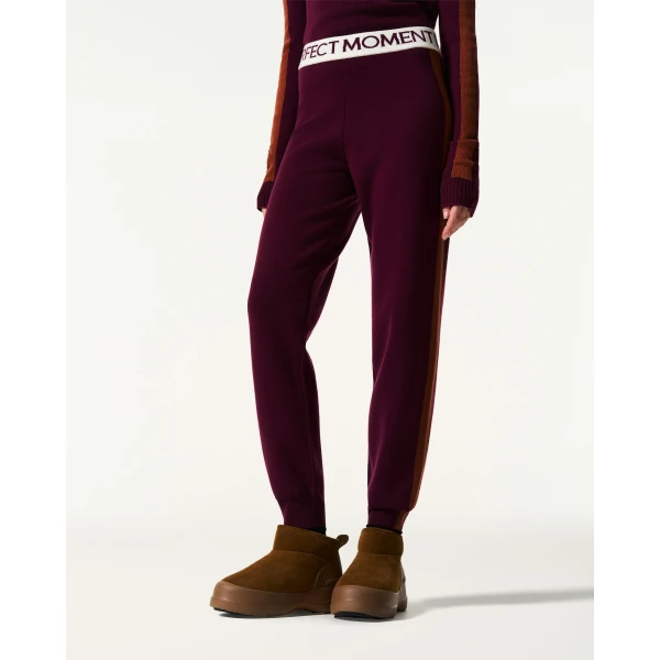 Perfect Moment LA Tour Merino Wool Jogger Pant in Wine, view 3 | Sweatpants | Luxury Shoes 