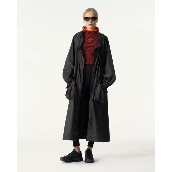 Perfect Moment Long Parachute Shell Jacket in Black, view 2 | Jackets | Luxury Shoes 