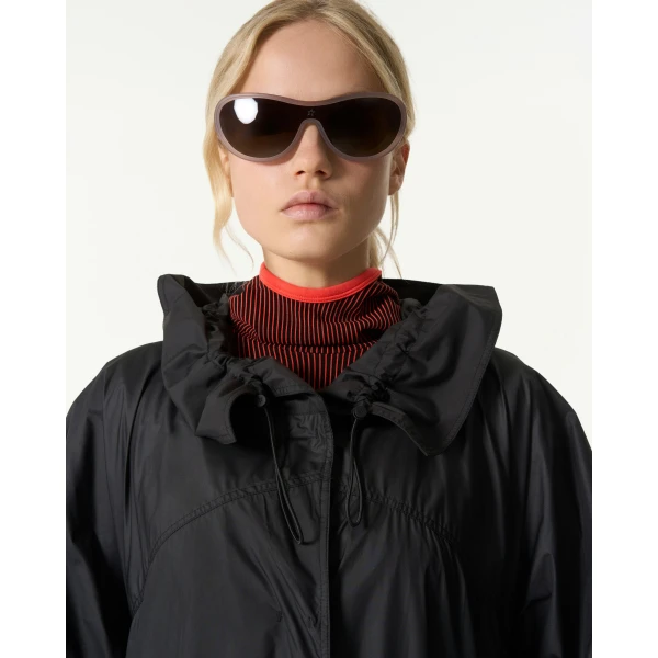 Perfect Moment Long Parachute Shell Jacket in Black, view 4 | Jackets | Luxury Shoes 