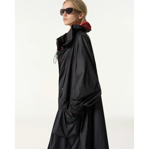 Perfect Moment Long Parachute Shell Jacket in Black, view 5 | Jackets | Luxury Shoes 