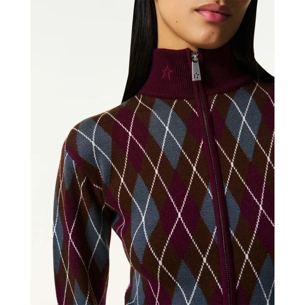 Perfect Moment Merino Wool Argyle Bodysuit in Burgundy, view 5 | Bodysuit | Luxury Shoes 