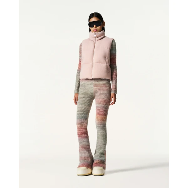Perfect Moment Merino Wool & Cashmere Down Gilet in Blush, view 2 | Vests | Luxury Shoes 