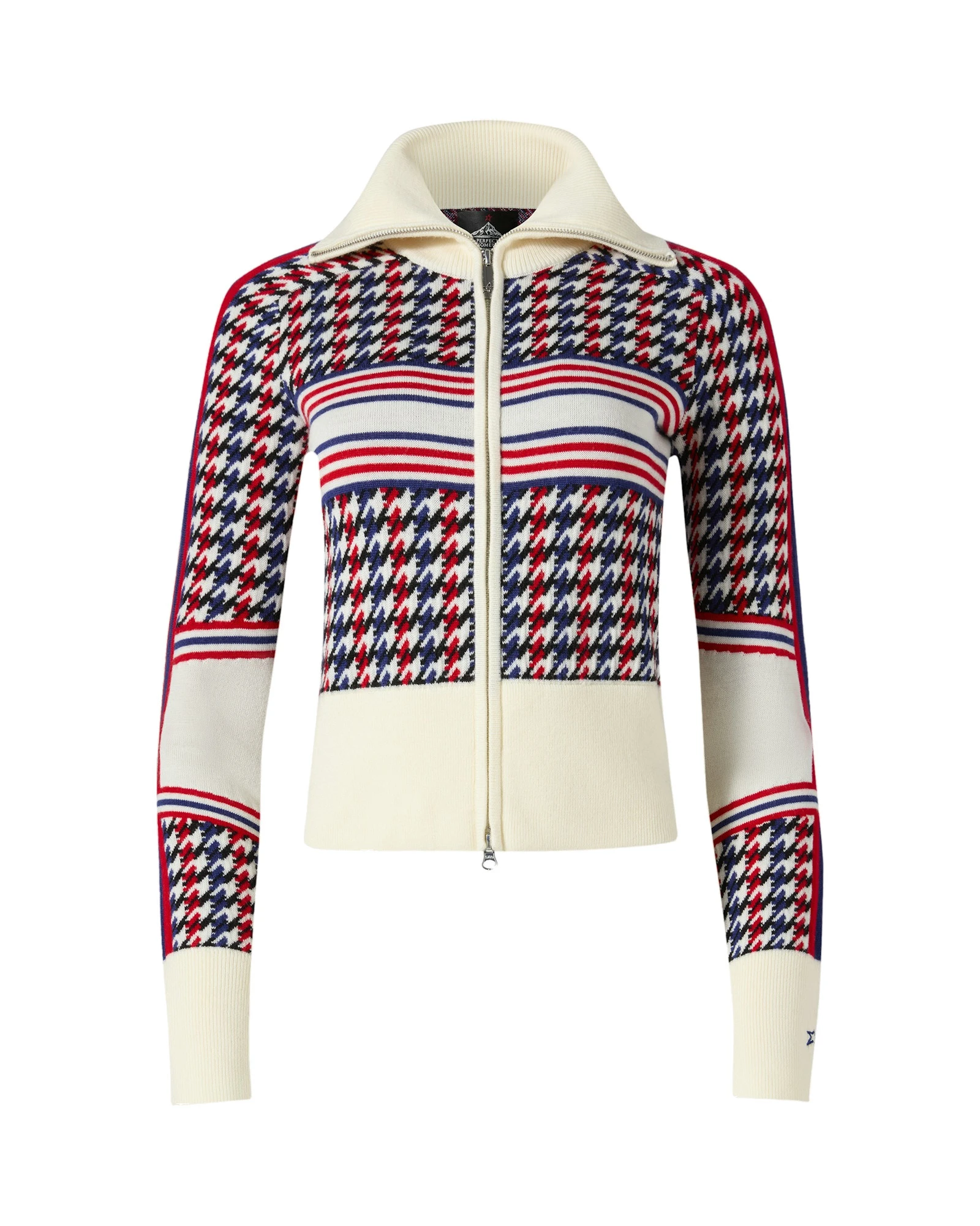 Perfect Moment Merino Wool Houndstooth Cardigan in Houndstooth Perfect Moment Merino Wool Houndstooth Cardigan in Houndstooth | Cardigan | Luxury Shoes