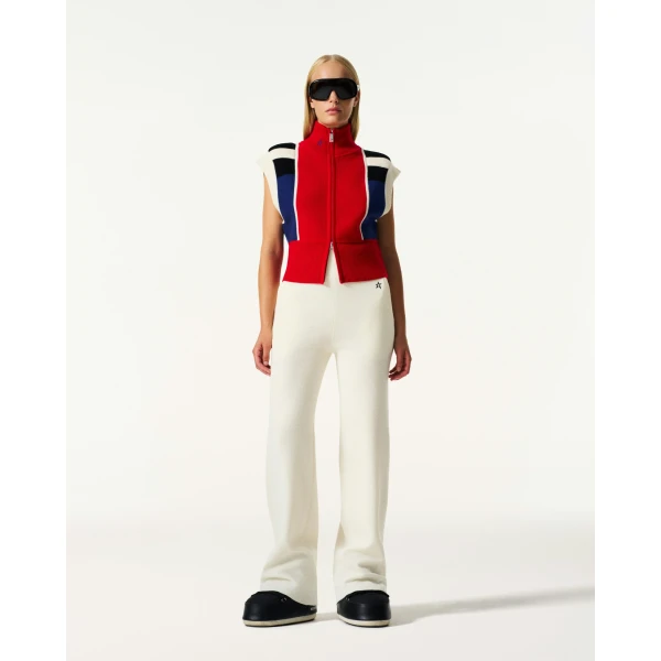 Perfect Moment Merino Wool Racer Gilet in Red, view 2 | Vests | Luxury Shoes 