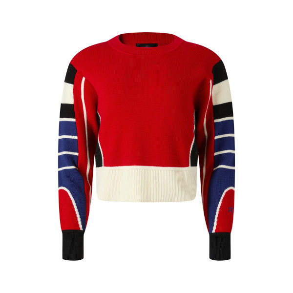 Perfect Moment Merino Wool Racer Sweater in Red | Sweaters | Luxury Shoes 