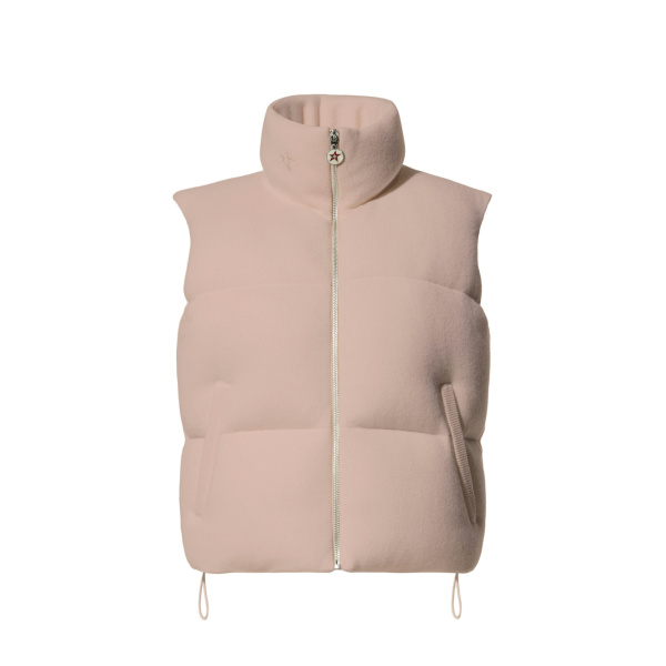 Perfect Moment Merino Wool & Cashmere Down Gilet in Blush | Vests | Luxury Shoes 