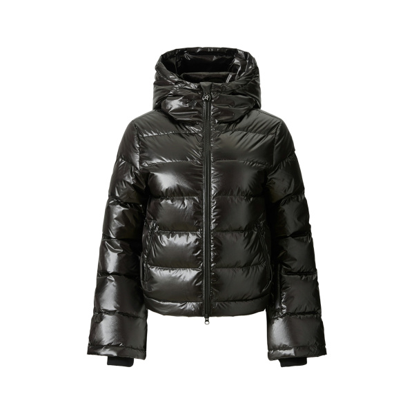 Perfect Moment Metallic Polar Flare Down Jacket in Shiny Black | Jackets | Luxury Shoes 