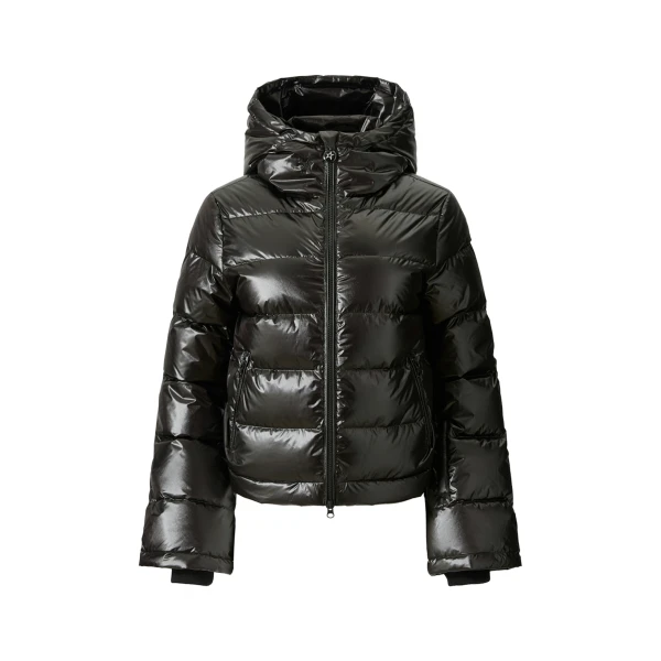 Perfect Moment Metallic Polar Flare Down Jacket in Shiny Black | Jackets | Luxury Shoes 