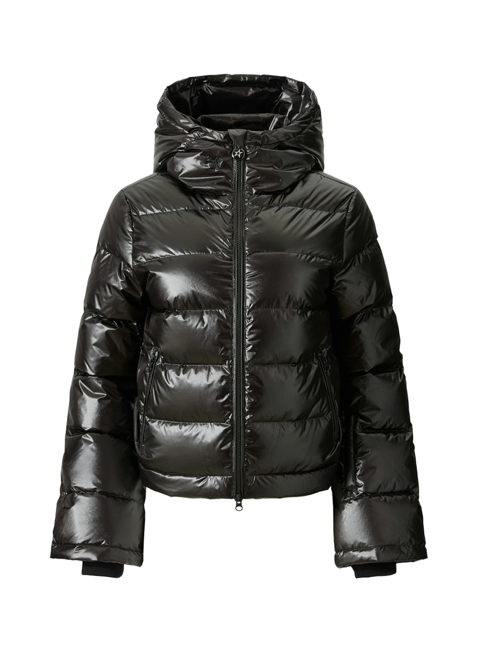 Perfect Moment Metallic Polar Flare Down Jacket in Shiny Black Perfect Moment Metallic Polar Flare Down Jacket in Shiny Black | Jackets | Luxury Shoes