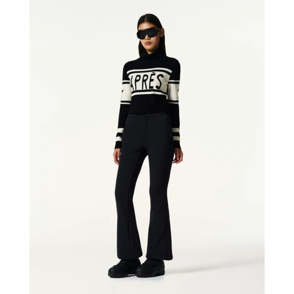 Perfect Moment Mid-Rise Aurora Apres Pant in Black, view 2 | Pants | Luxury Shoes 