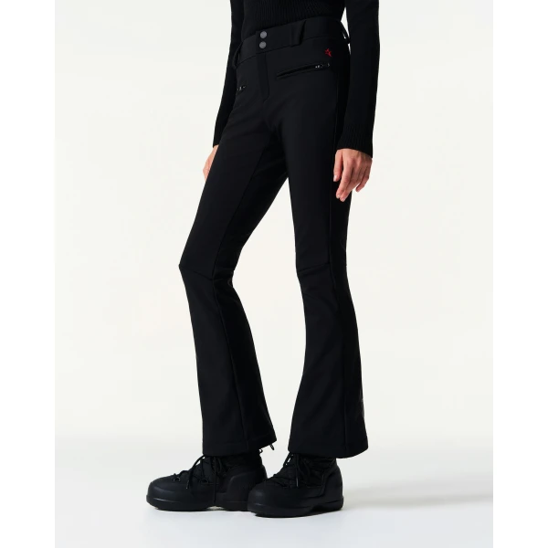 Perfect Moment Mid-Rise Aurora Flare Ski Pant in Black, view 3 | Pants | Luxury Shoes 