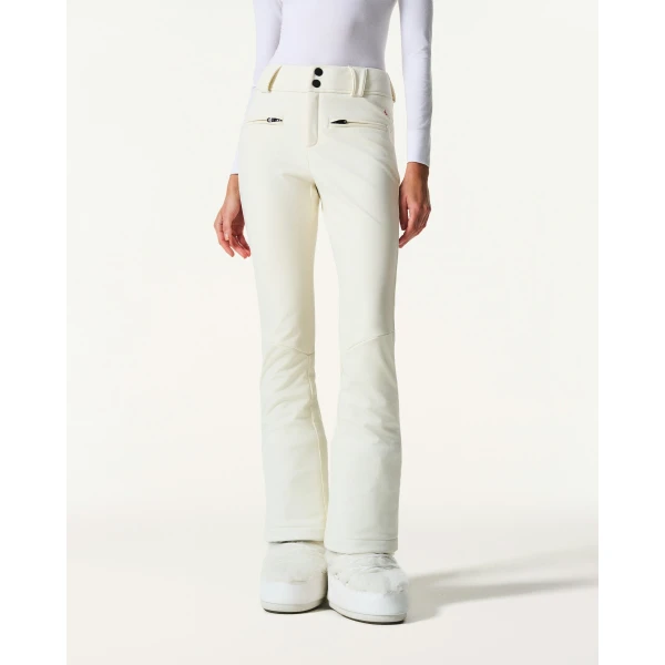 Perfect Moment Mid-Rise Aurora Flare Ski Pant in Snow White, view 3 | Pants | Luxury Shoes 