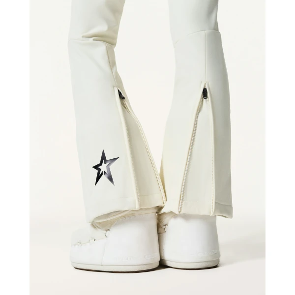 Perfect Moment Mid-Rise Aurora Flare Ski Pant in Snow White, view 5 | Pants | Luxury Shoes 