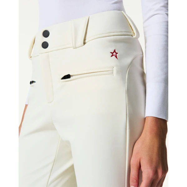 Perfect Moment Mid-Rise Aurora Flare Ski Pant in Snow White, view 6 | Pants | Luxury Shoes 