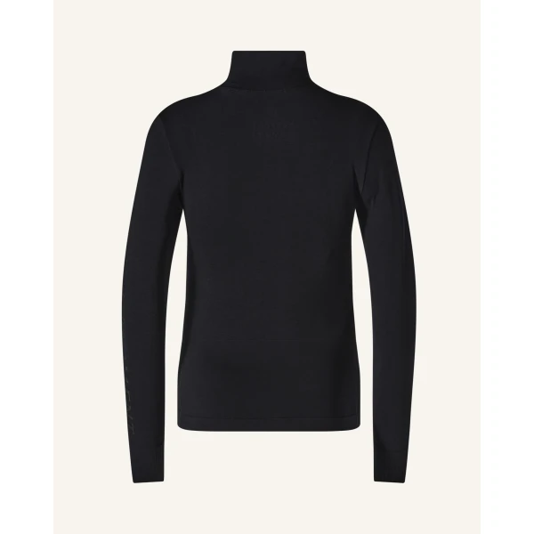 Perfect Moment Modal & Cashmere Blend Base Layer Top in Black, view 2 | Long Sleeve | Luxury Shoes 