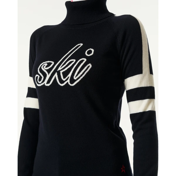 Perfect Moment Neve Merino Wool Sweater in Navy, view 5 | Sweaters | Luxury Shoes 