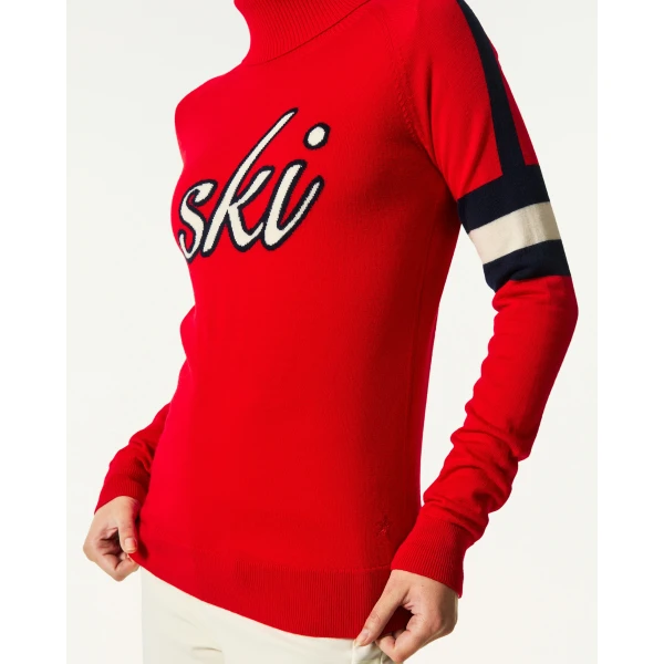 Perfect Moment Neve Merino Wool Sweater in Red, view 5 | Sweaters | Luxury Shoes 