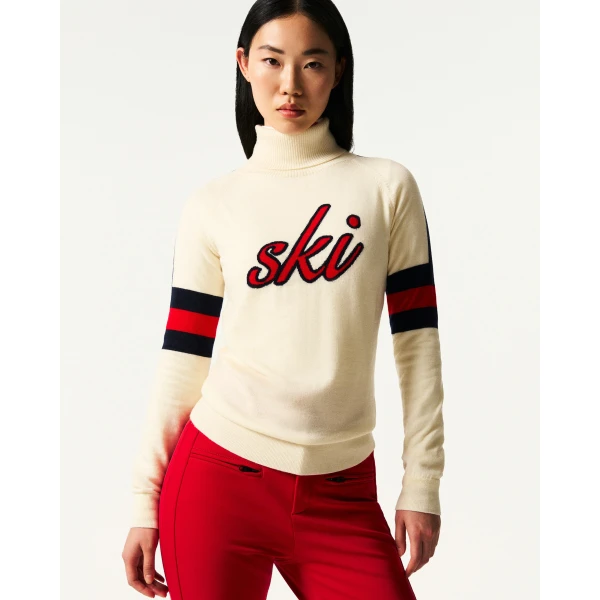 Perfect Moment Neve Merino Wool Sweater in White, view 3 | Sweaters | Luxury Shoes 