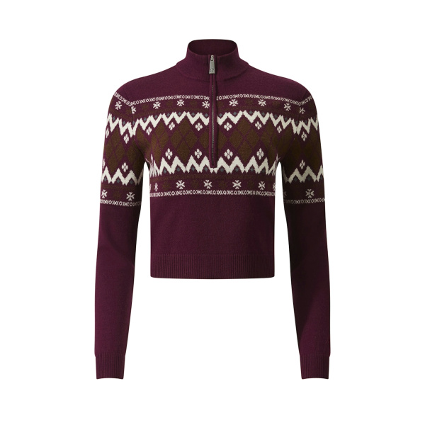 Perfect Moment Nordic Merino Wool Half-Zip in Burgundy | Sweaters | Luxury Shoes 