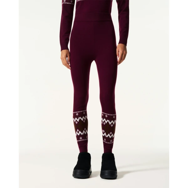 Perfect Moment Nordic Merino Wool Legging in Burgundy, view 3 | Leggings | Luxury Shoes 