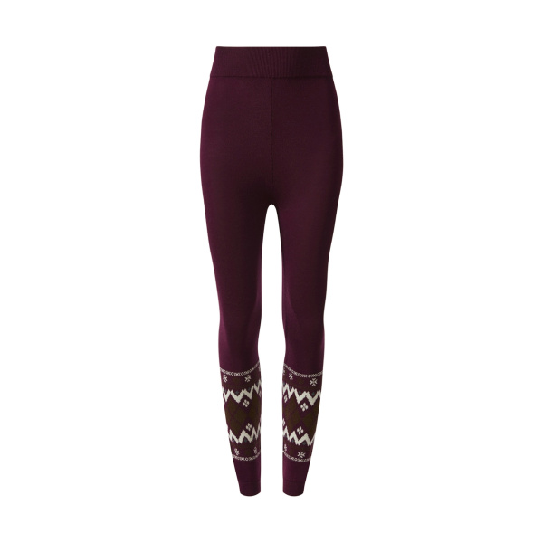 Perfect Moment Nordic Merino Wool Legging in Burgundy | Leggings | Luxury Shoes 