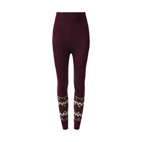 Perfect Moment Nordic Merino Wool Legging in Burgundy | Leggings | Luxury Shoes 