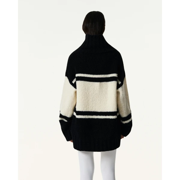Perfect Moment Oversized Apres Wool Knit Sweater in Black, view 4 | Sweaters | Luxury Shoes 