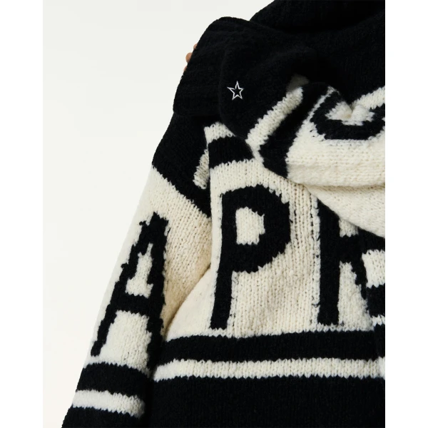 Perfect Moment Oversized Apres Wool Knit Sweater in Black, view 5 | Sweaters | Luxury Shoes 