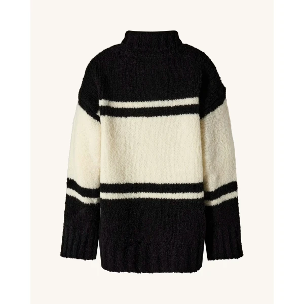Perfect Moment Oversized Apres Wool Knit Sweater in Black, view 6 | Sweaters | Luxury Shoes 