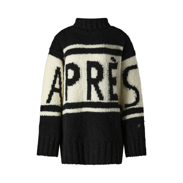 Perfect Moment Oversized Apres Wool Knit Sweater in Black | Sweaters | Luxury Shoes 