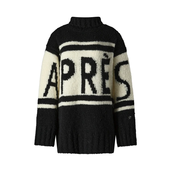Oversized Apres Wool Knit Sweater in Black