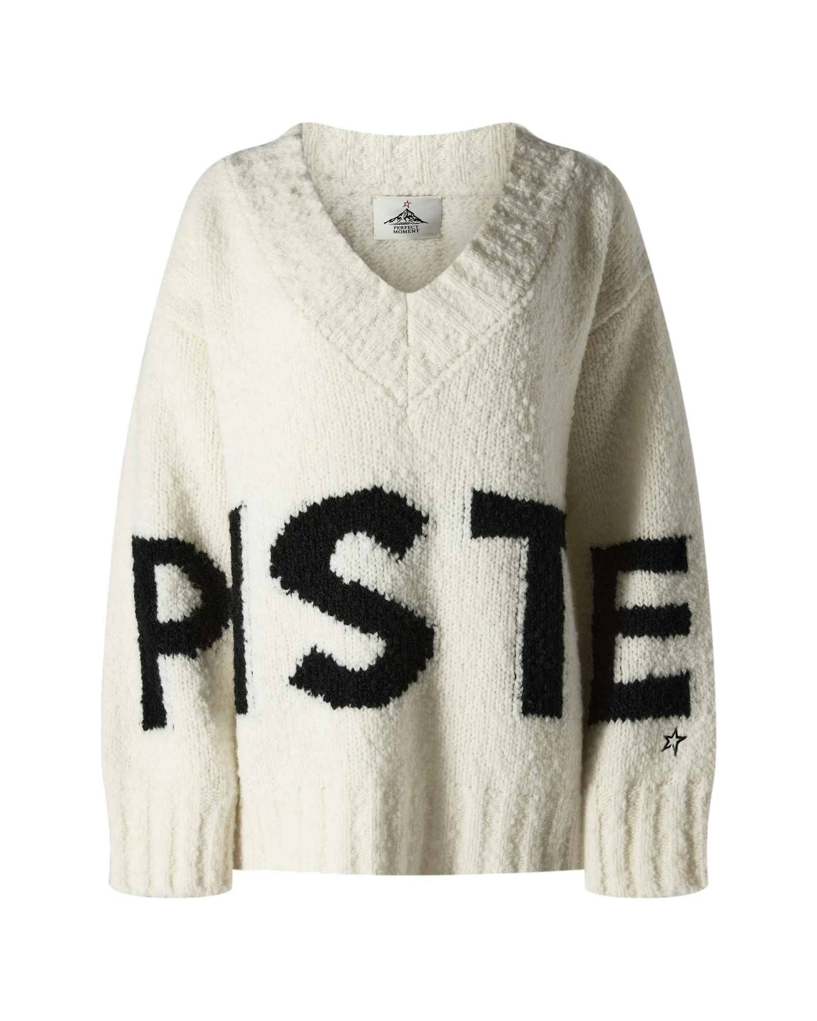 Perfect Moment Oversized Wool V-Neck Piste Sweater in Snow White Perfect Moment Oversized Wool V-Neck Piste Sweater in Snow White | Sweaters | Luxury Shoes