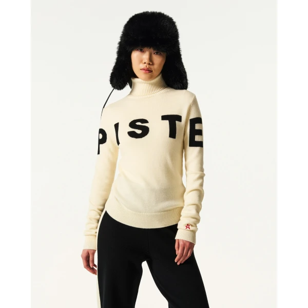 Perfect Moment Piste Merino Wool Sweater in Snow White, view 2 | Sweaters | Luxury Shoes 