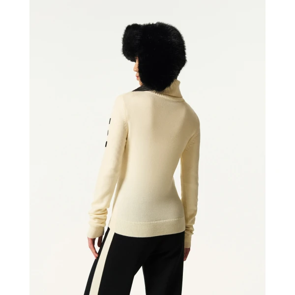 Perfect Moment Piste Merino Wool Sweater in Snow White, view 3 | Sweaters | Luxury Shoes 