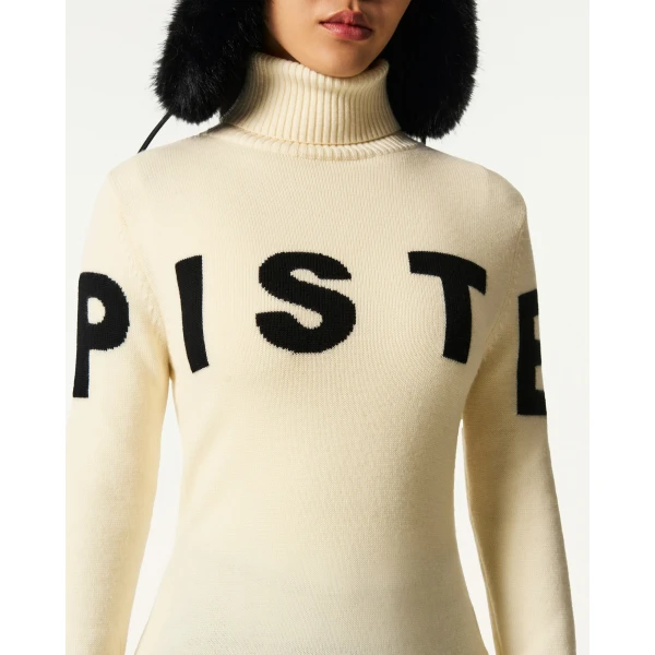 Perfect Moment Piste Merino Wool Sweater in Snow White, view 4 | Sweaters | Luxury Shoes 