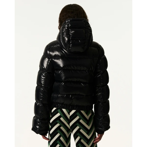 Perfect Moment Polar Flare Down Jacket in Black Cire, view 4 | Jackets | Luxury Shoes 