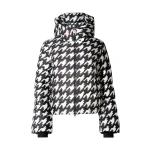 Perfect Moment Polar Flare Down Jacket in Black and Snow White Houndstooth | Jackets | Luxury Shoes 