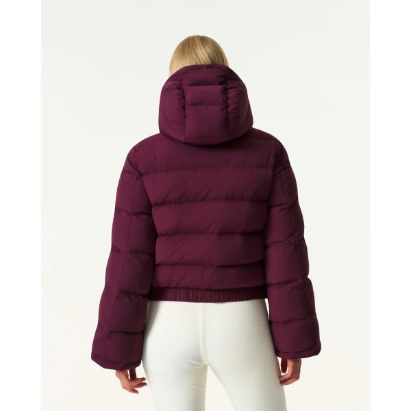 Perfect Moment Polar Flare Down Jacket in Burgundy, view 4 | Jackets | Luxury Shoes 