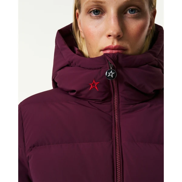 Perfect Moment Polar Flare Down Jacket in Burgundy, view 5 | Jackets | Luxury Shoes 