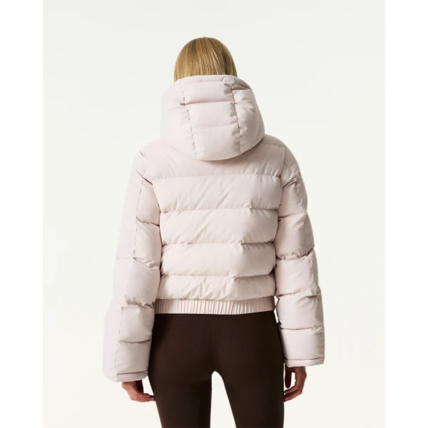 Perfect Moment Polar Flare Down Jacket in Oyster Pink, view 4 | Jackets | Luxury Shoes 