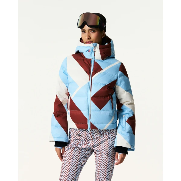 Perfect Moment Polar Flare Down Jacket in Sky Blue, view 3 | Jackets | Luxury Shoes 