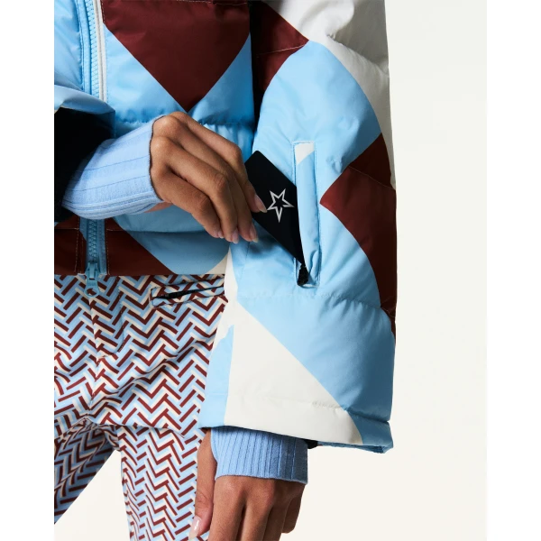 Perfect Moment Polar Flare Down Jacket in Sky Blue, view 5 | Jackets | Luxury Shoes 