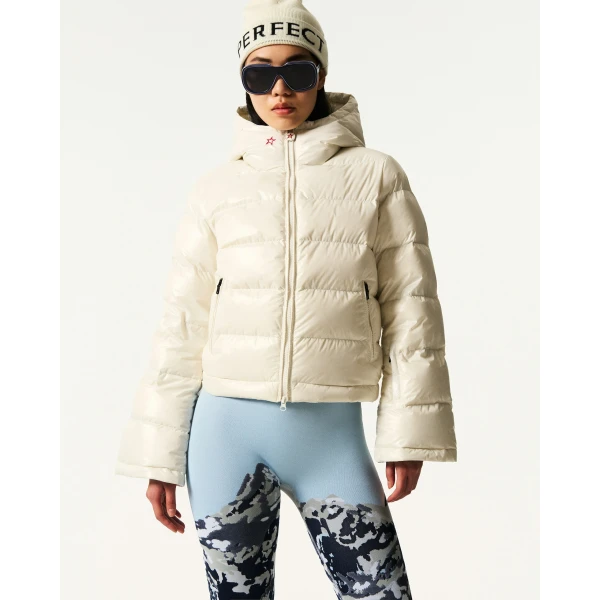 Perfect Moment Polar Flare Down Jacket in White, view 4 | Jackets | Luxury Shoes 
