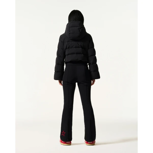 Perfect Moment Polar Flare Down Ski Suit in Black, view 4 | Jumpsuit | Luxury Shoes 