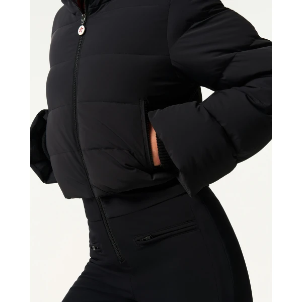 Perfect Moment Polar Flare Down Ski Suit in Black, view 5 | Jumpsuit | Luxury Shoes 