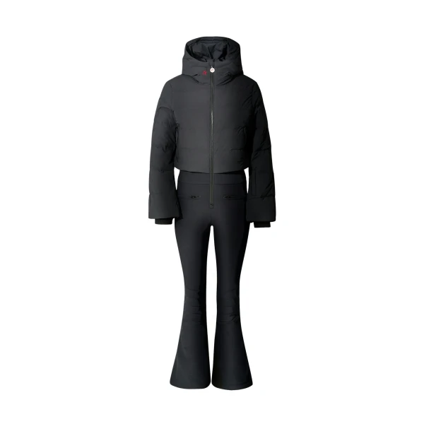 Perfect Moment Polar Flare Down Ski Suit in Black | Jumpsuit | Luxury Shoes 